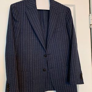 Suitsupply 40R Havana Traveller mid blue pin stripe suit